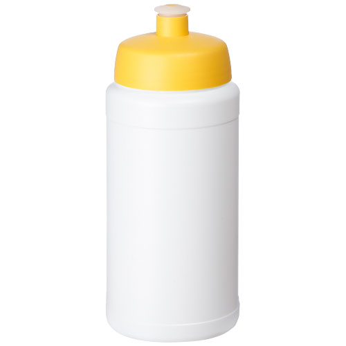 Bouteille 500ml publicitaire avec bouchon sport Baseline® Blanc / Jaune
